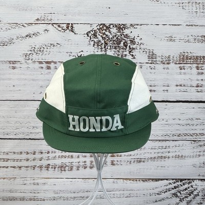 Vtg Honda Racing Team Mechanic Cap Green White Japan Snap Adjustable Hat