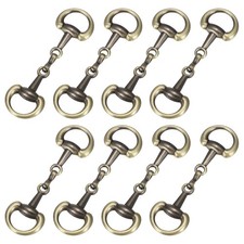 Horse Bit Buckle, Metal Scarf Ring Buckle 8Pcs & 0.8 x 2.8 Inch & Aged Brass