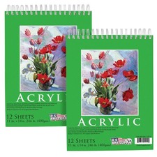 11" x 14" Extra Heavy-Weight Acrylic Painting Paper Pad 246lb 12-Sheets (2-Pads)