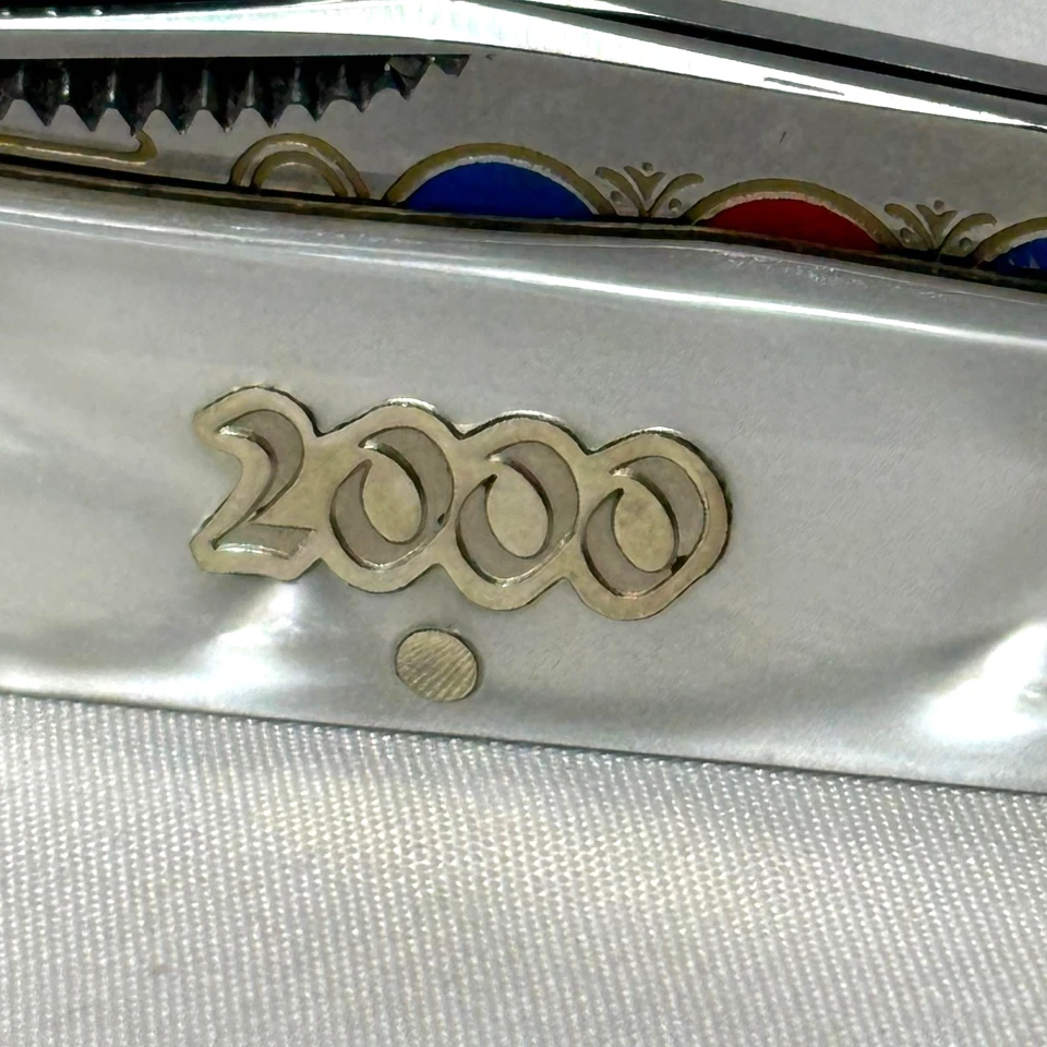 Cuchillo trampero Bulldog 2000 1 de 7 personalizado 2 hojas plegables nácar escalas Foto 2 de 4