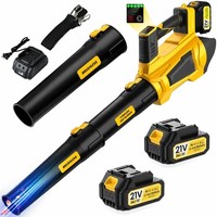 Akku LaubbläSer 21V 8000Mah 1000W BüRstenloser Motor 5 Geschwindigkeiten Garten