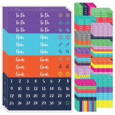 Practical Planner Stickers - Value Pack 48 Sheets, 6 Months of Aesthetic Agen...