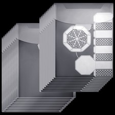 Marspark 21 Pieces Clear Stamp and Die Storage Bag Pockets 7 x 9.4 Inch