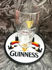 GUINNESS EMBOSSED PINT GLASS PLUS FREE  8 INCH MOUSE MAT/BAR RUNNER