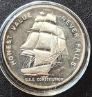 1973 1oz .999 FINE SILVER *U.S.S. CONSTITUTION LIBERTY MINT  ROUND TONING