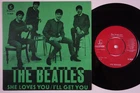 BEATLES She Loves You ARCHIVE M- SLEEVE & Sweden 45 DARK GREEN variant swedish