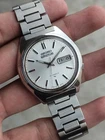 RARE Seiko 5 Actus Silver Sunburst Dial Automatic Vintage Men's Watch 7019-8010