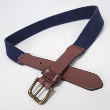 Polo Ralph Lauren Belt 24 26 Stretch Surcingle Boys Leather Roller Buckle Blue
