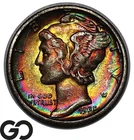 1935-S Mercury Dime, Radiant Rainbow Color