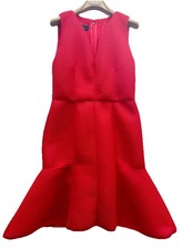 Carolina Herrera Vibrant Red Textured Dress, 48, 8