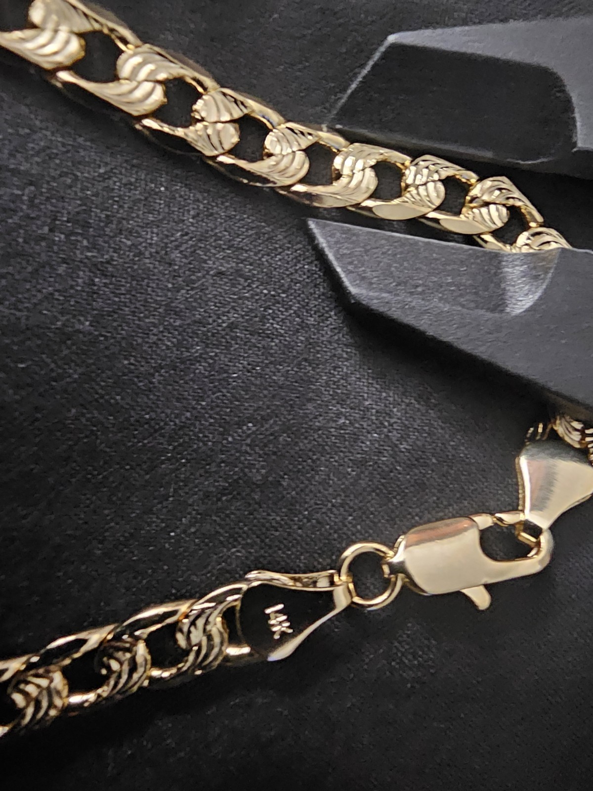 20in. 14k Gold plated on brass-6mm FROSTED Cuban Link Chain Necklace image 5