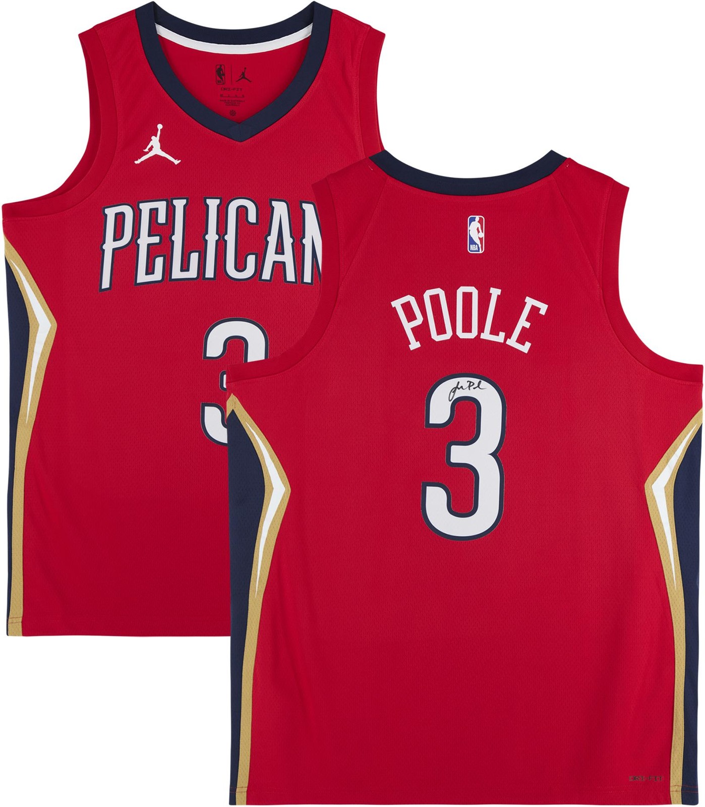 Jordan Poole Autographed Signed New Orleans Pelicans Jordan Red Statement Swingman Jersey 