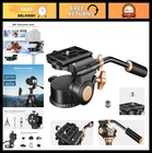 Heavy Duty Video Camera Tripod with Fluid Drag Pan Head & Extended Handle, 360°
