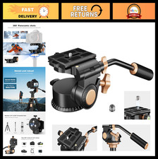 Heavy Duty Video Camera Tripod with Fluid Drag Pan Head Extended Handle, 360