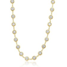 14 Karat Yellow Gold Diamonds By The Inch Necklace