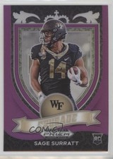 2021 Panini Prizm Draft Picks Crusade Purple Prizm 48/75 Sage Surratt #177 0lt3