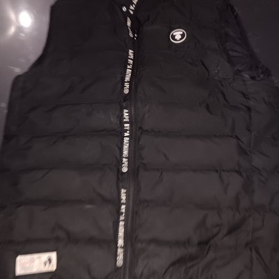 AAPE - A Bathing Ape Nowhere Co. Ltd., Down & Feathers Black Vest, sz L