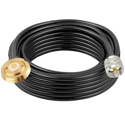 XRDS RF NMO Antenna Mount to UHF PL259 RG58 Cable - 25FT CB Antenna Cable Ext...