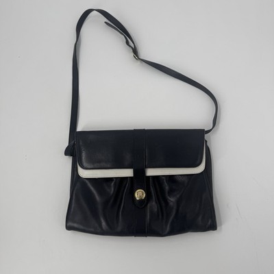 Vintage Salvatore Ferragamo Firenze 5 Navy Leather Shoulder Purse Bag ~ Italy