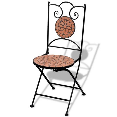 Folding Bistro Chairs 2 Pcs Outdoor Garden Chair Furniture Ceramic vidaXL
