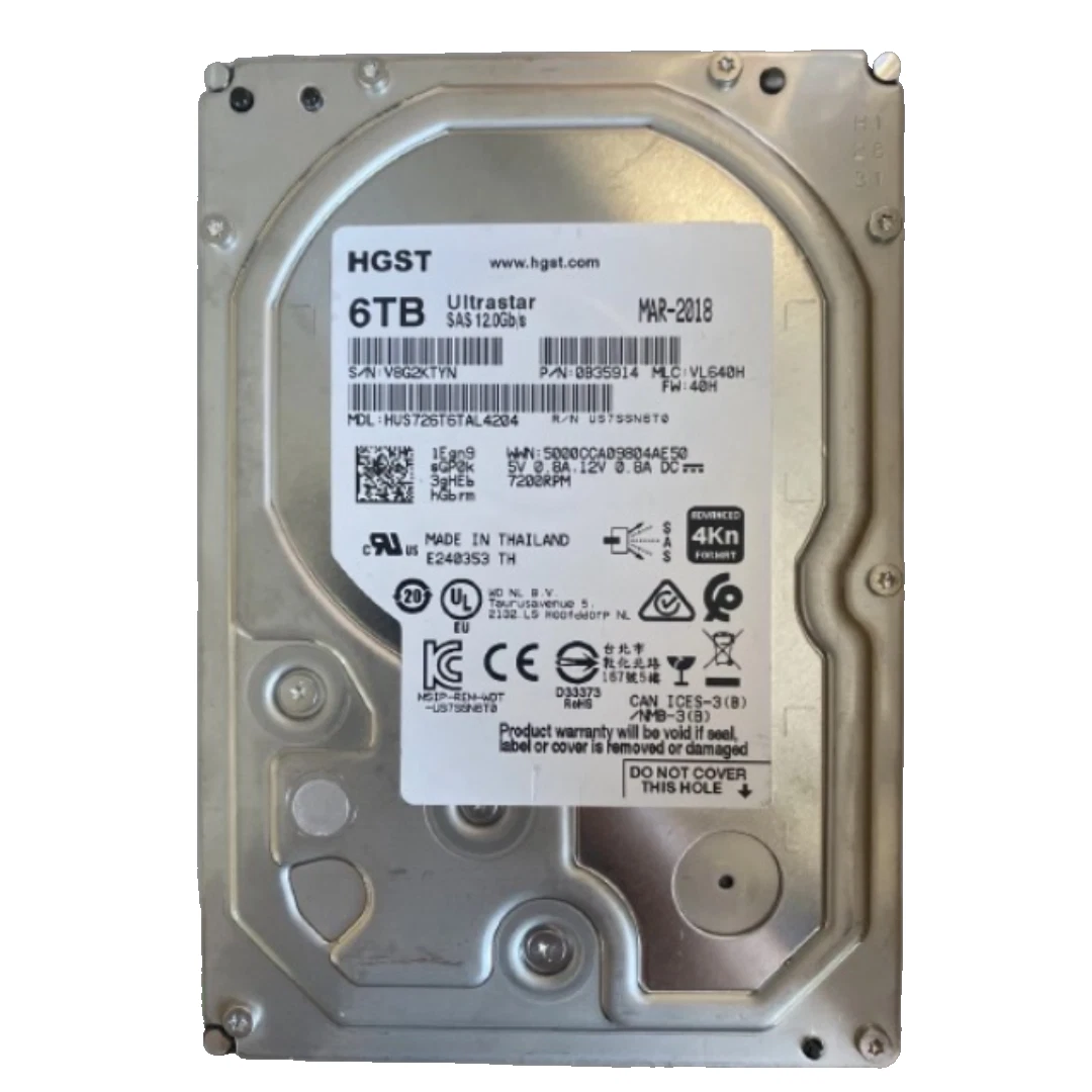 HGST SAS Internal Hard Disk Drives 6 TB Storage Capacity for sale