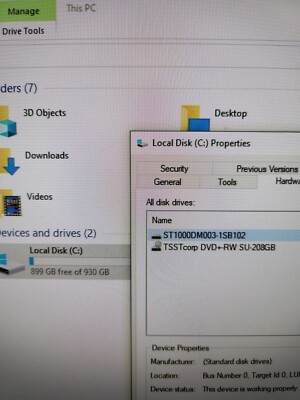Dell Inspiron 3250 PC Intel Core i5-6400 2.7GHz 8GB RAM 1TB HDD