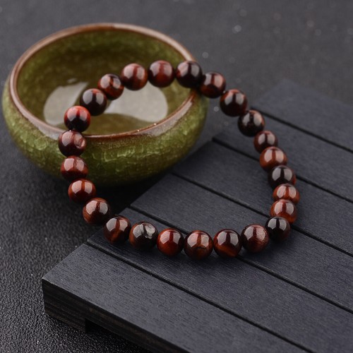 6~10mm Tiger Eye Bracelets Men Natural Stone Beads Charm Bracelet Jewelry Gift - Picture 20 of 27