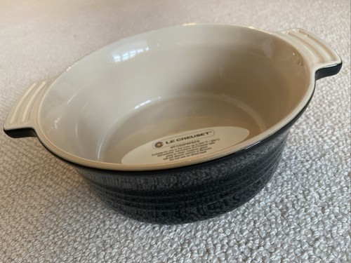 Le Creuset Black Gloss Stoneware Casserole Dish - 21cm Diameter New Unused