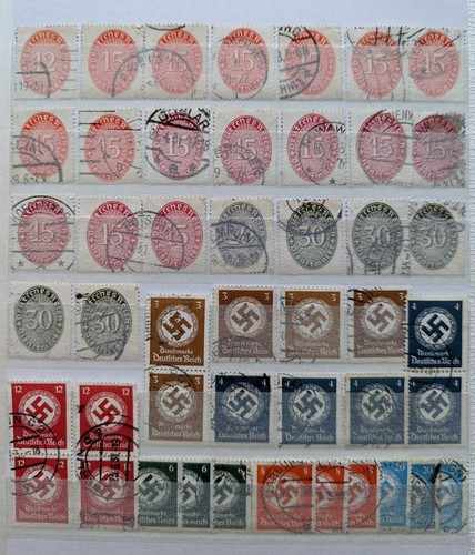 Deutsches Reich, Dublettenlot meist mit Frei- und Dienstmarken, gestempelt - Photo 10 sur 10