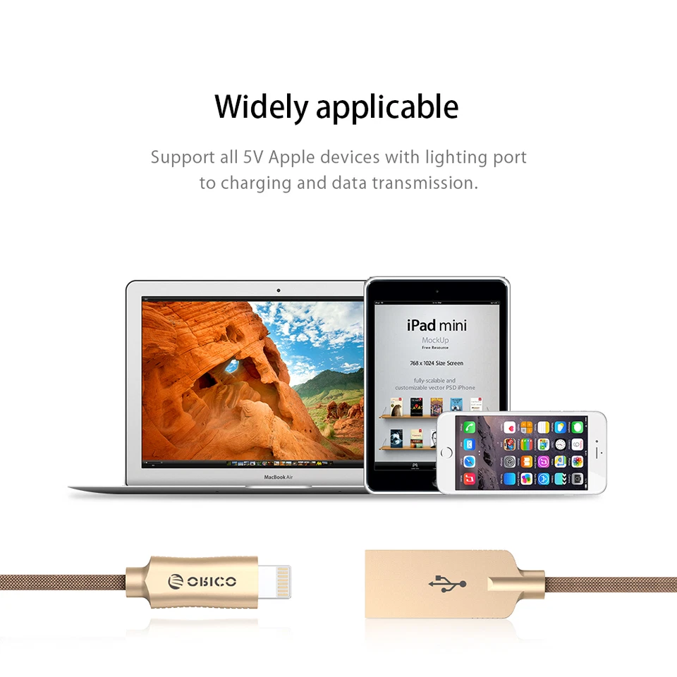 A  New Zinc Alloy USB Cable for iPhone/iPad/iPod - Image 2 of 2