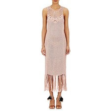 $485 ULLA JOHNSON Octavia Crochet Fringed Knitted Dress Floral Blush Rose XS