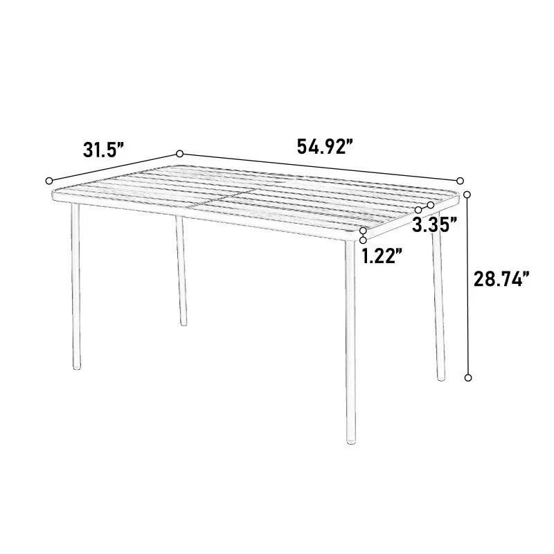 Juego de 7 piezas de comedor exterior mesa patio sillas muebles sillones jardín negro Foto 3 de 4