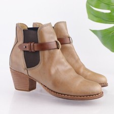Rag  Bone Womens Durham Boots Size 7 Tan Leather Mid Block Heel Chelsea Booties
