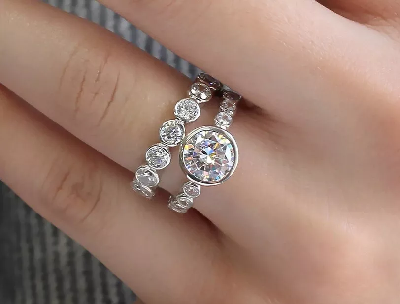 Bezel set deals cz ring