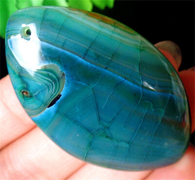 52x32x7mm Blue Dragon Veins Agate Marquise Pendant Bead DY3893