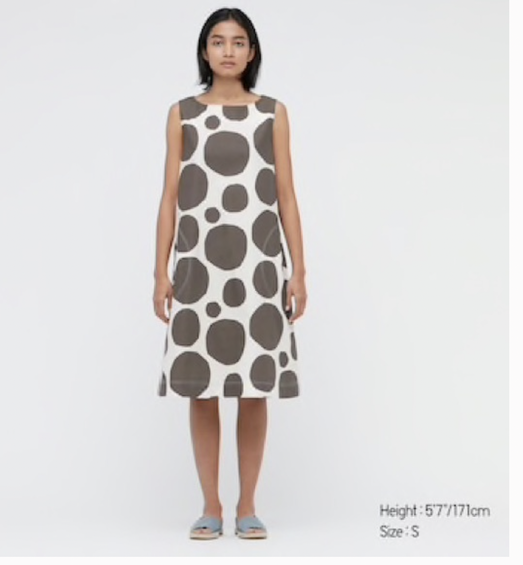 Uniqlo x Marimekko Women's A-Line Sleeveless Dress Dark Gray