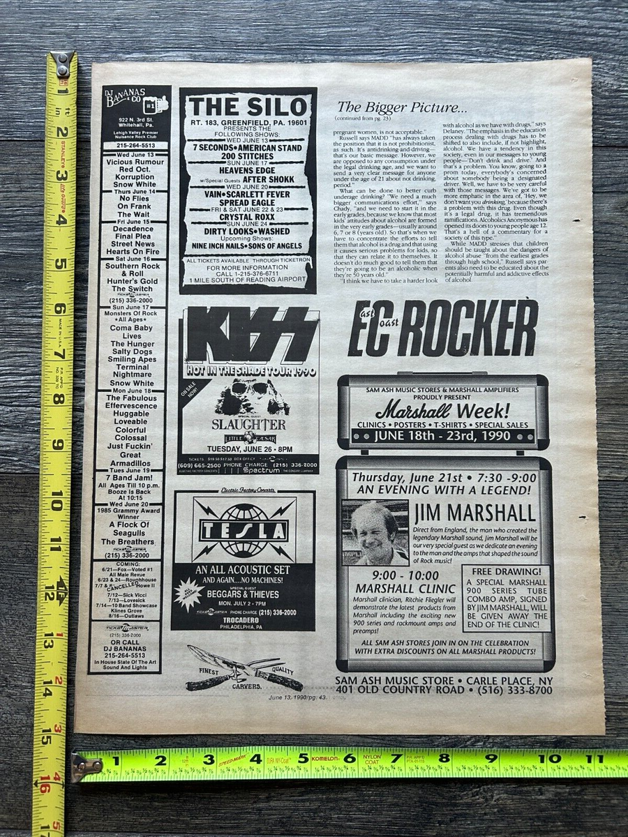 KISS Concert Ad Advert Hot In The Shade Tour 1990 Philadelphia PA