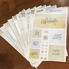 10 Mrs Grossmans Metallic Captions Celebrate Stickers Thank You Birthday XO Wish