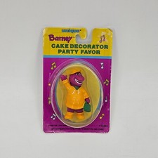 VTG Barney RAINY DAY Cake Decoration Party Favor 2 1/2  1993 New Factory Sealed