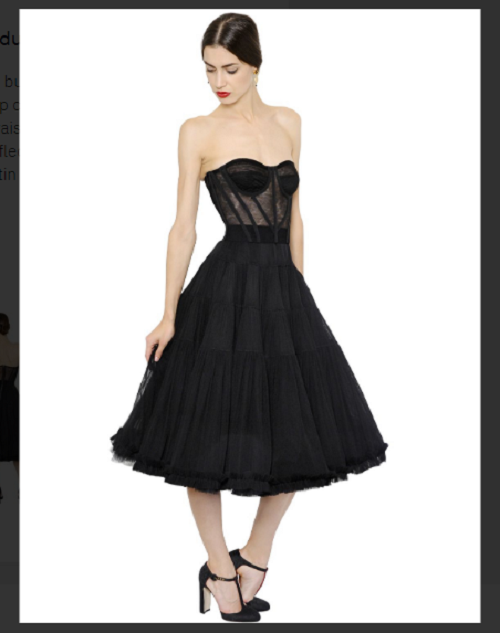 DOLCE GABBANA Runway Layered Tulle Strapless Bustier Midi