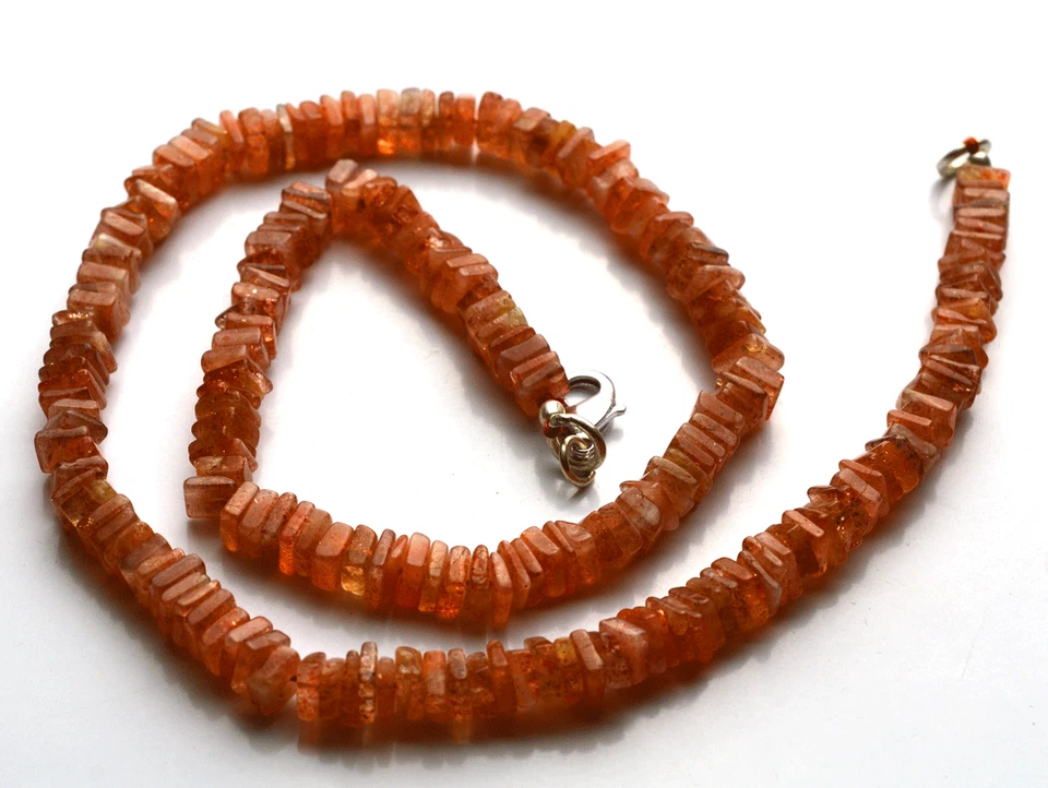 112 CT 16 «натуральный супер качество солнца камень гладкая квадратная форма ожерелье 4-4,5 мм - Изображение 2 из 4