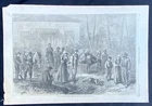 1864 VTG Civil War Engraving Print ~ Northern Union Refugees into Federal Lines