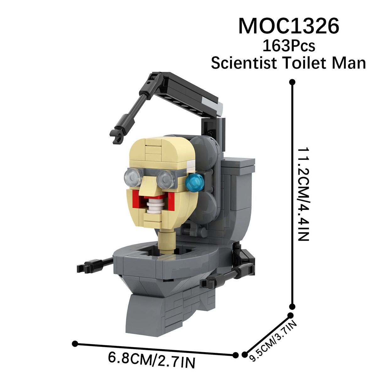 580PCS MOC Skibidi Toilet Titan Super Monitor Building Blocks