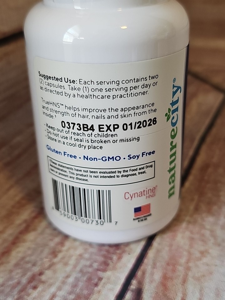 TrueHNS Hair Nails and Skin Cynatine Keratin and Plant Based Biotin