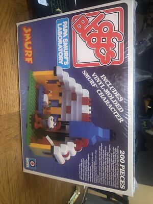 Vintage 1982 Entex Loc Blocs Papa Smurf's Laboratory NEW SEALED BOX No.1476 Rare