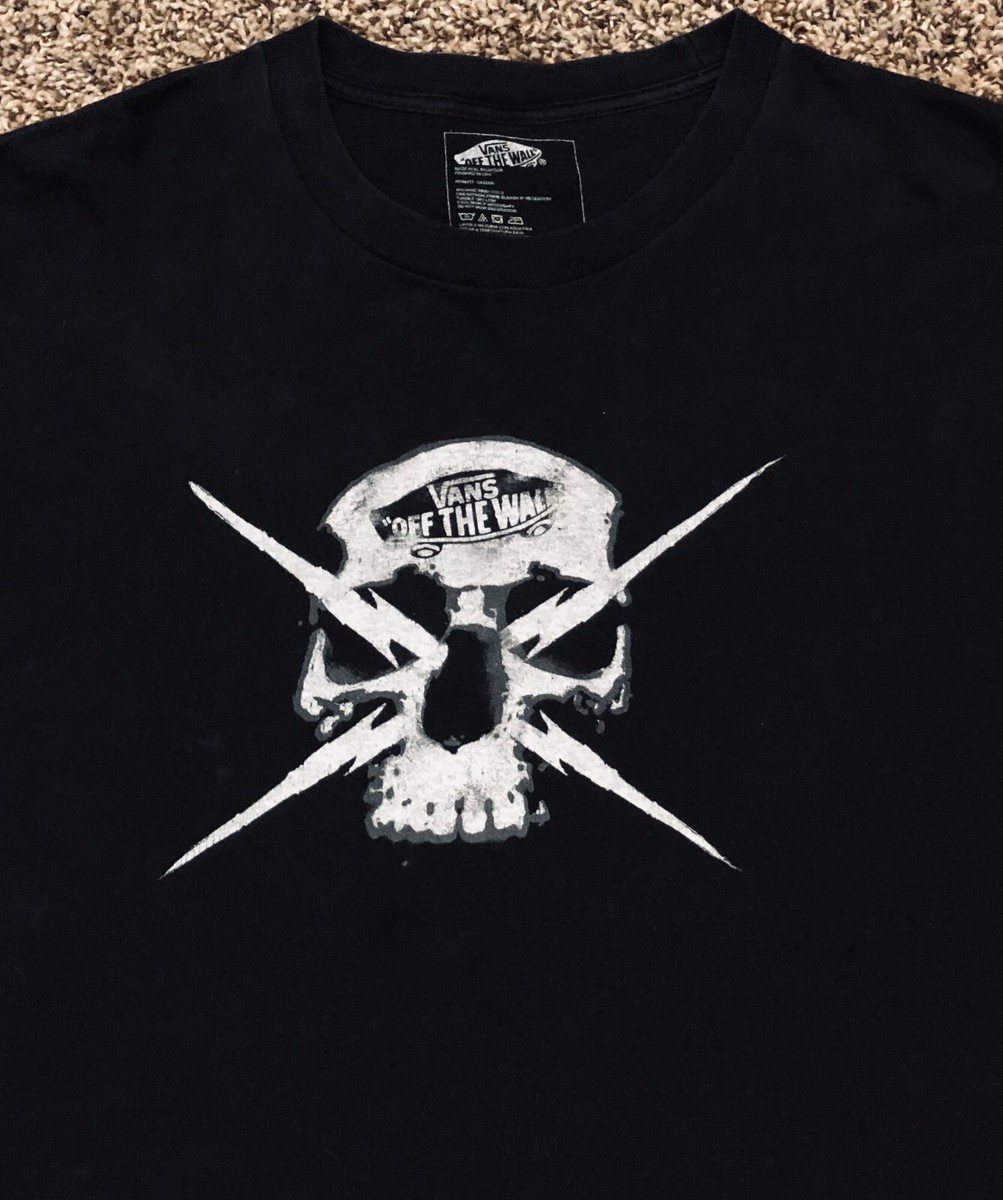 VANS Off The Wall Skull Lightning Bolts Men's Black T-Shirt XL | eBay