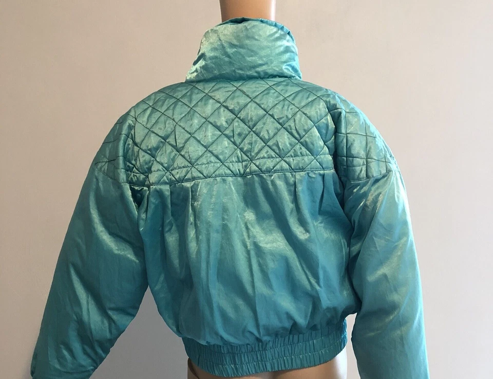 Gerry Puffer Jacket M Metallic Seafoam Green Pink Ski Winter Vintage Y2K 90s - Image 3 of 4