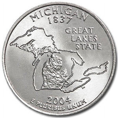2004 P Michigan State Quarter BU Uncirculated Clad 25c Coin