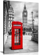 London Red Telephone Box Canvas Wall Art Picture Print