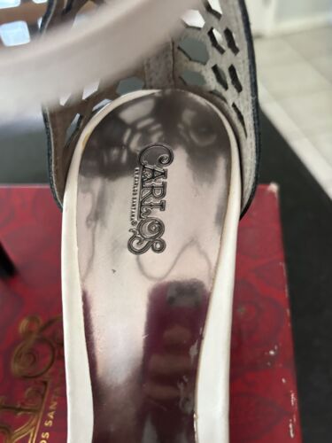 Carlos by Carlos Santana Danielle Heels Black White Shoes Sz 9 W/ Box - Picture 8 of 15